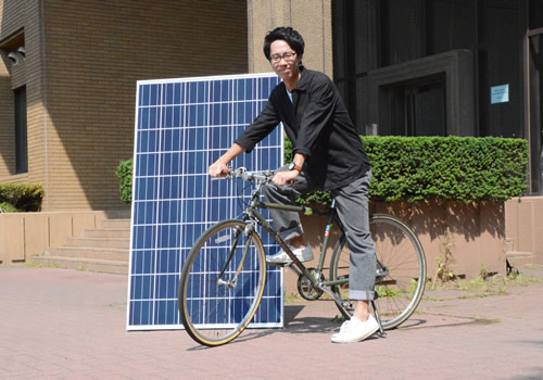 自転車で太陽電池と競争だ！